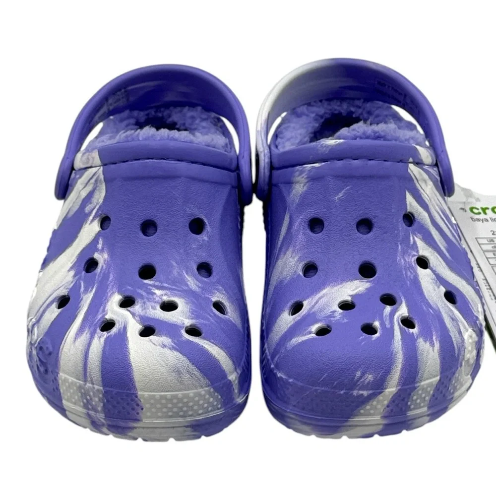 Crocs Baya Lined Marbled Clog (Toddler) Size C9